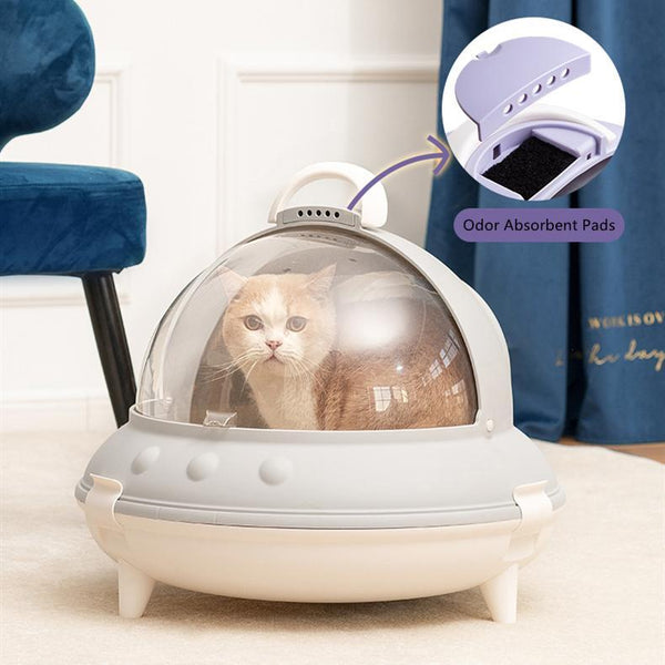 Spaceship Shaped Cat Litter Box